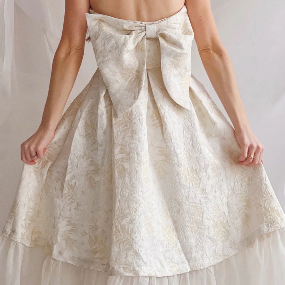 Boutique 1861 'Luminea' Floral Jacquard Strapless Midi Dress